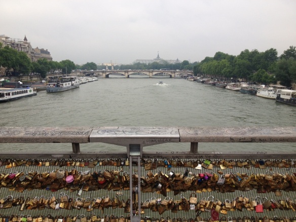 The Seine with Another Bridge with Locks of Love